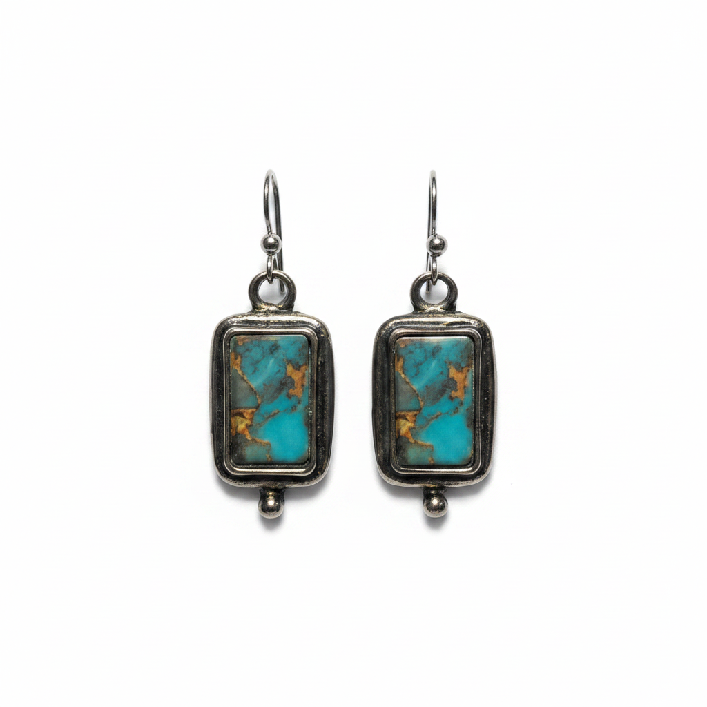 Turquoise Gold Earrings - Revised